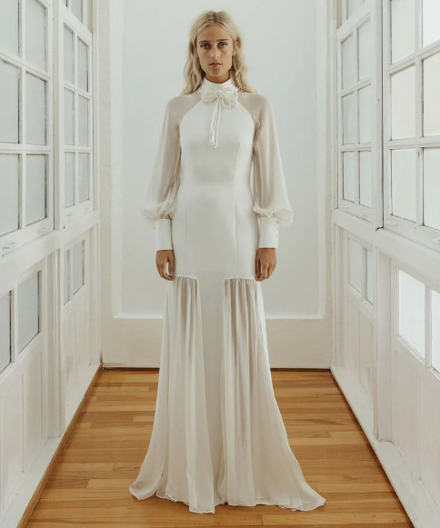 Vestido de novia con transparencias estratégicas - Boüret 2026
